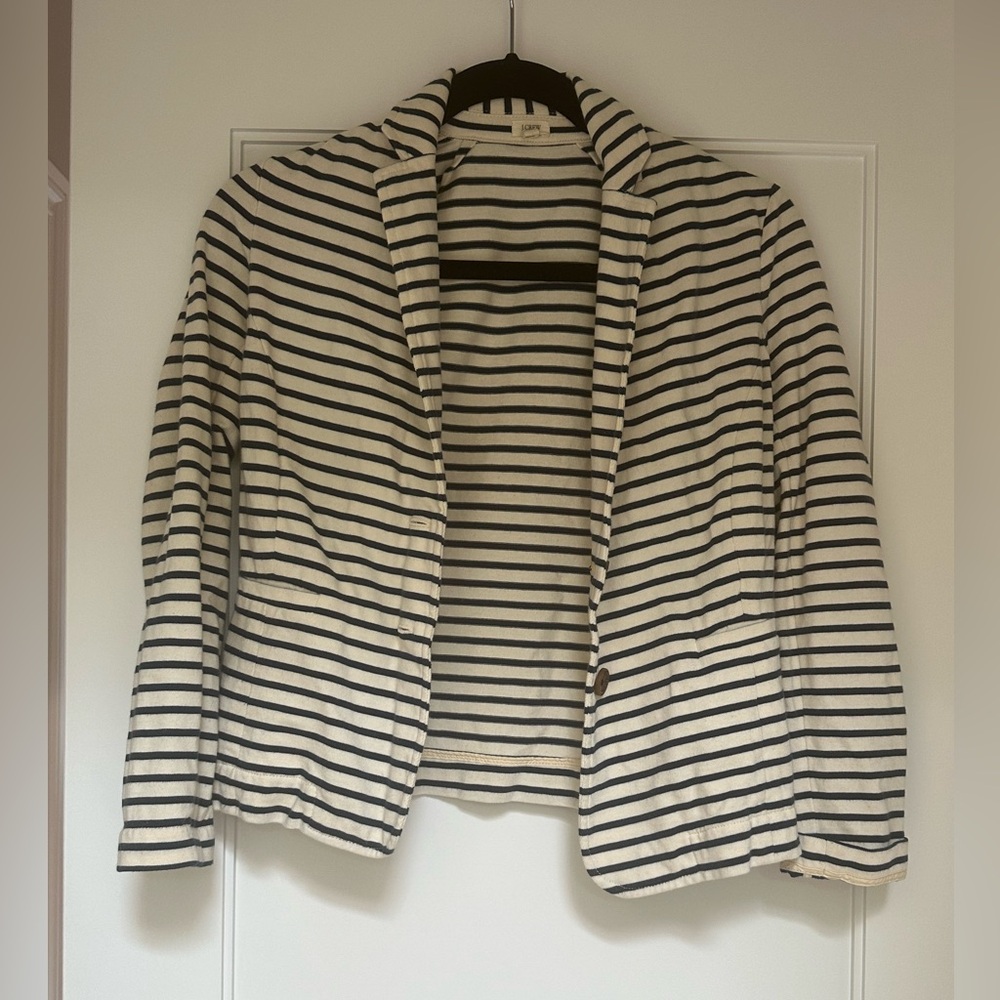 J Crew Navy Striped Blazer - XS